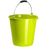 Plasticforte Emmers - 3x stuks - met schenktuit - 12L - groen - schoonmaakemmer
