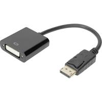 Digitus AK-340401-001-S DisplayPort / DVI Adapter [1x DisplayPort stekker - 1x DVI-bus 24+5-polig] Zwart 15.00 cm