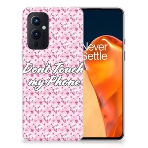 OnePlus 9 Silicone-hoesje Flowers Pink DTMP