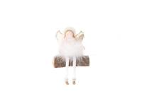 Deco Engel op boomstam H19cm roze