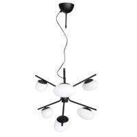 Hanglamp zwart opaal By Rydens &apos;Imperia&apos; G9 fitting opaal glas zwart 600mm