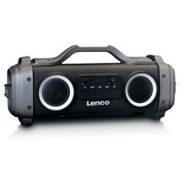 Splashproof Bluetooth® speaker FM radio USB en micro SD met lichteffecten Lenco Zwart-Grijs - thumbnail