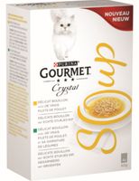 Crystal soup delicate bouillon met echte stukjes kip 4x40g kattenvoer - Gourmet