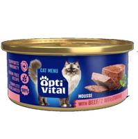 OPTIVITAL Fluffy mousse with beef - nat kattenvoer - 85g