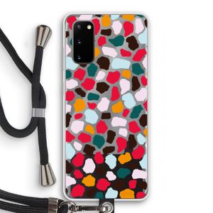 Colored Giraffe: Samsung Galaxy S20 Transparant Hoesje met koord