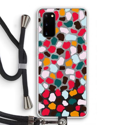 Colored Giraffe: Samsung Galaxy S20 Transparant Hoesje met koord