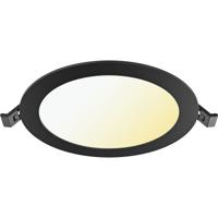 LED Downlight Inbouwspot Dimbaar - Brinton Thin - 12W 1120lm 120° Bundelhoek - Aanpasbare Lichtkleur 3000K-4000K-6500K - IP40 - Rond - Zwart - Ø170mm Buitenmaat - Ø150mm Zaagmaat