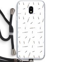 Hipster stripes: Samsung Galaxy J3 (2017) Transparant Hoesje met koord