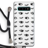 Eye pattern #2: Samsung Galaxy S10 Plus Transparant Hoesje met koord
