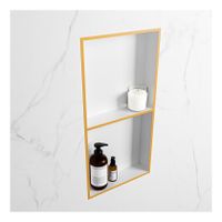 Wandnis Solid Surface Easy | In- en opbouw | 30x60x8 cm | 2 vakken | Ocher/Talc