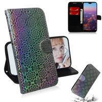 Voor Huawei P20 effen kleur kleurrijke magnetische Buckle horizontale Flip PU lederen draagtas met houder & kaartsleuven & portemonnee & Lanyard (zilv