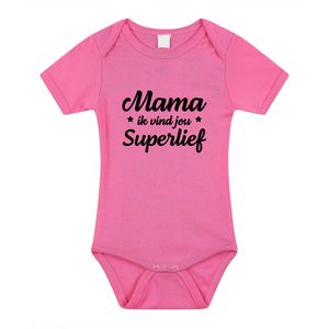 Mama superlief cadeau baby rompertje roze meisjes