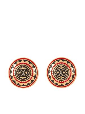 CHANEL Pre-Owned boucles d'oreilles CC à fermoir clip (années 1980)