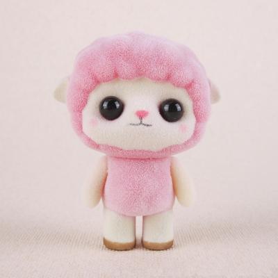 Beetje schattig PVC massaal dieren schapen Dolls verjaardag cadeau kinderen speelgoed grootte: 5.5*3.5*7cm(Pink)