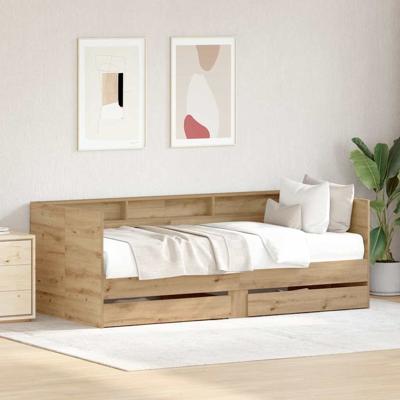 Dagbedframe met lades artisanaal eikenkleurig 90 x 200 cm