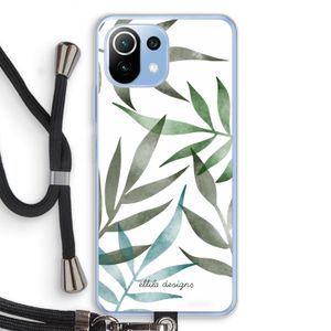 Tropical watercolor leaves: Xiaomi Mi 11 Lite Transparant Hoesje met koord