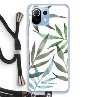 Tropical watercolor leaves: Xiaomi Mi 11 Lite Transparant Hoesje met koord
