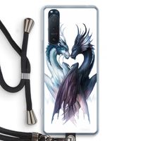 Yin Yang Dragons: Sony Xperia 5 II Transparant Hoesje met koord
