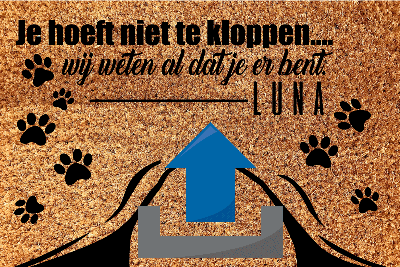 Gepersonaliseerde hondennaam vinyl vloerkleed
