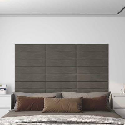 VidaXL Wandpanelen 12 st 1,08 m² 60x15 cm fluweel donkergrijs