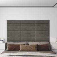 VidaXL Wandpanelen 12 st 1,08 m² 60x15 cm fluweel donkergrijs