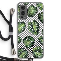 Geometrische jungle: OnePlus Nord 2 5G Transparant Hoesje met koord