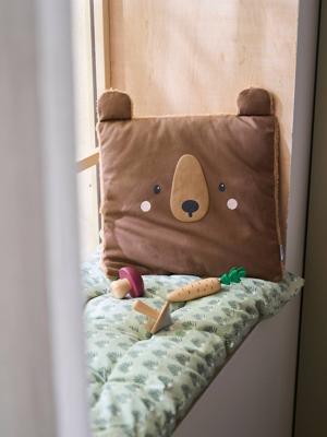 Teddybeer Vierkant Kussen bruin