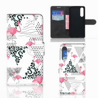 Huawei P30 Telefoonhoesje met Pasjes Flamingo Triangle