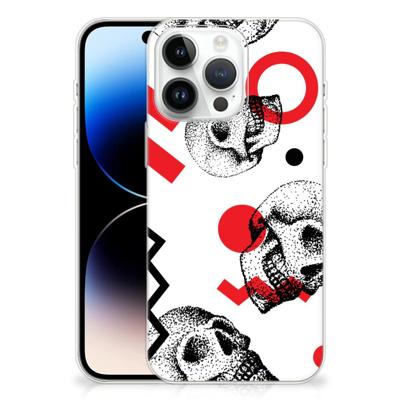 Silicone Back Case iPhone 14 Pro Max Skull Red