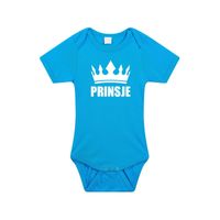 Prinsje met kroon rompertje blauw baby 92 (18-24 maanden)  -