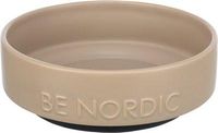 Trixie be nordic voerbak hond keramiek / rubber taupe (16 CM)