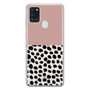 Samsung Galaxy A21s siliconen hoesje - Pink dots