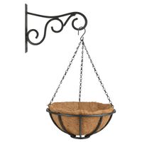 Hanging basket 30 cm met muurhaak - metaal - complete hangmand set - Plantenbakken - thumbnail