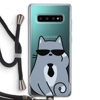 Cool cat: Samsung Galaxy S10 Plus Transparant Hoesje met koord