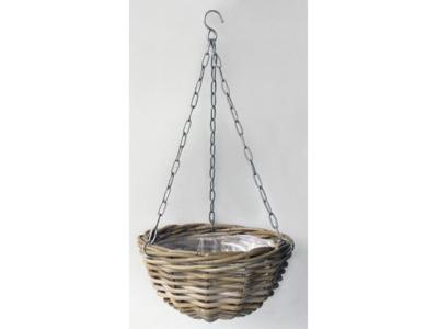 Hanging Basket Rotan Antique Grey D40CM - Van der leeden