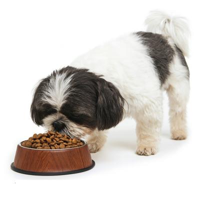 Nobleza Luxe voerbak voor hond en kat - RVS met houtmotief - Maat S