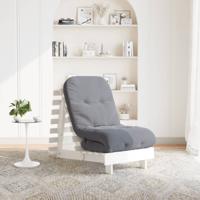 Futon slaapbank met matras 60x206x11 cm massief grenenhout wit