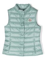 Moncler Enfant gilet matelassé à patch logo - Vert