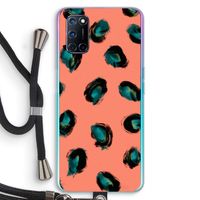Pink Cheetah: Oppo A52 Transparant Hoesje met koord
