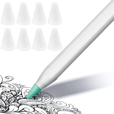 8 STKS antislip Mute slijtvaste NIB cover voor Apple pencil 1/2 (transparant)