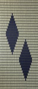 Sunarts kant en klaar vliegengordijn 100 x 232 cm 2 ruiten crème / donkerblauw model 035
