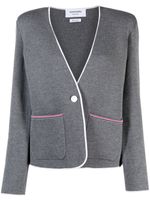 Thom Browne cardigan en laine mérinos à col v - Gris - thumbnail