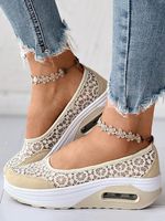 Breathable Contrast Lace Slip-on Sneakers