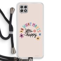 Happy days: Samsung Galaxy A22 4G Transparant Hoesje met koord