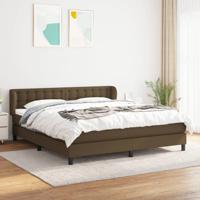 Boxspring met matras stof donkerbruin 160x200 cm