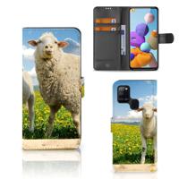 Samsung Galaxy A21s | Telefoonhoesje | Met pasjeshouder | Schaap en Lammetje