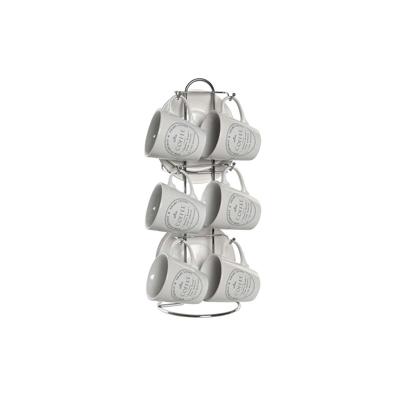Set van Kopje met Schotel DKD Home Decor Wit Metaal Keramiek 90 ml 8 x 6 x 6 cm 11 x 11 x 2 cm