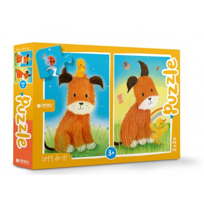 Rebo Productions hond & eendje legpuzzel junior 24/24 stukjes