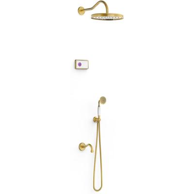 Regendouche set electronisch Tres Shower Technology Classic | Inbouw | Thermostaatkraan | 3-weg | Vintage | Messing oud