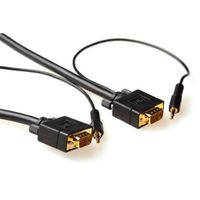 ACT 3m VGA + 3.5mm VGA kabel VGA (D-Sub) + 3.5 mm (1/8") Zwart